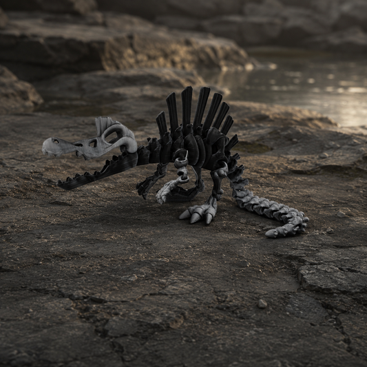 Prospect 3D - The Bone Yard - Large Stewart's 4 Inches Tall Dinosaur Skeleton with Detailed Bone Structure and Playful Grin for Dino Enthusiasts