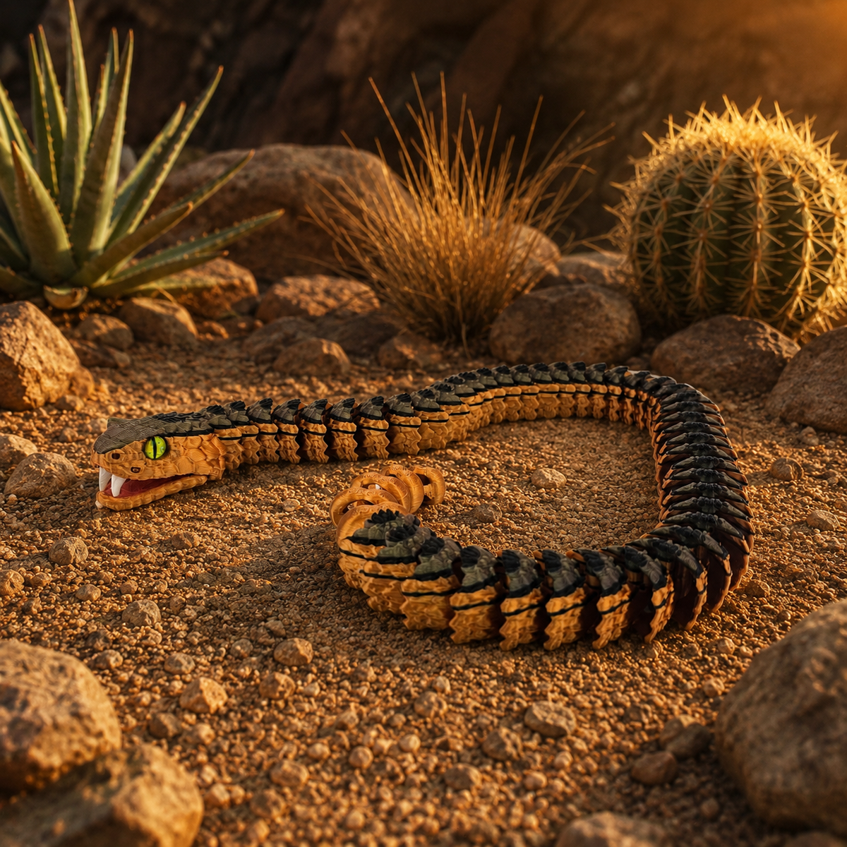 Prospect 3D - 3D Printed Realistic Snakes – 24"–30" Poseable Reptile Models (King Cobra, Copperhead, Horned Viper, Gaboon Viper &amp; More)