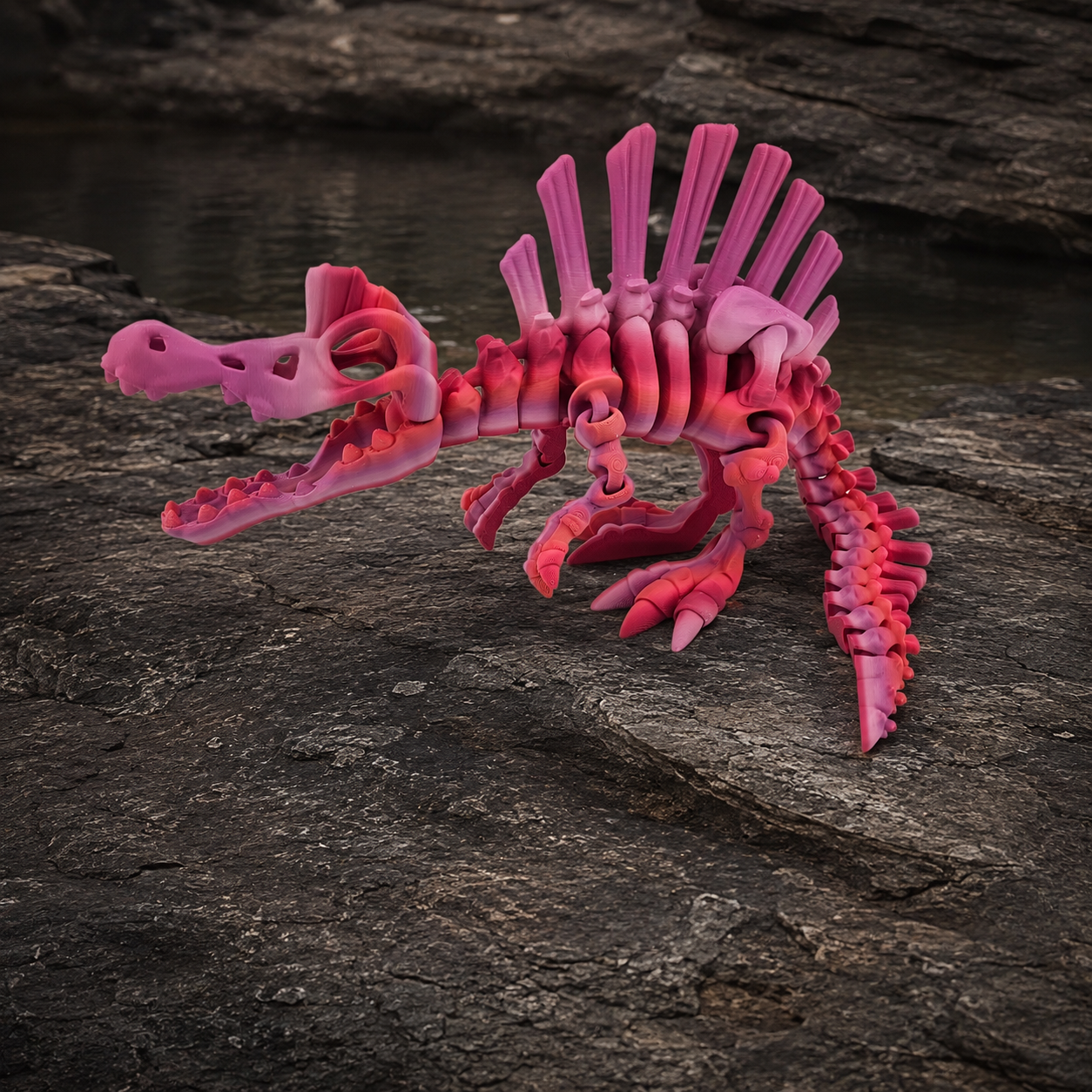 Prospect 3D - The Bone Yard - Jumbo Stewart's 7 Inches Tall Dinosaur Skeleton with Detailed Bone Structure and Playful Grin for Dino Enthusiasts