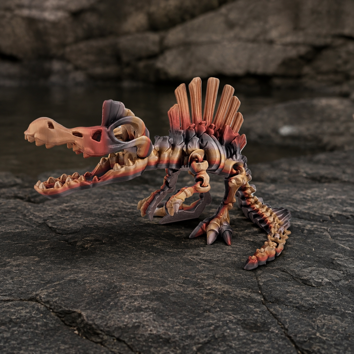 Prospect 3D - The Bone Yard - Jumbo Stewart's 7 Inches Tall Dinosaur Skeleton with Detailed Bone Structure and Playful Grin for Dino Enthusiasts