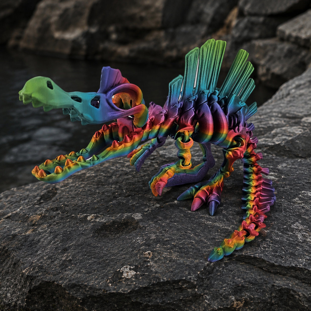 Prospect 3D - The Bone Yard - Jumbo Stewart's 7 Inches Tall Dinosaur Skeleton with Detailed Bone Structure and Playful Grin for Dino Enthusiasts