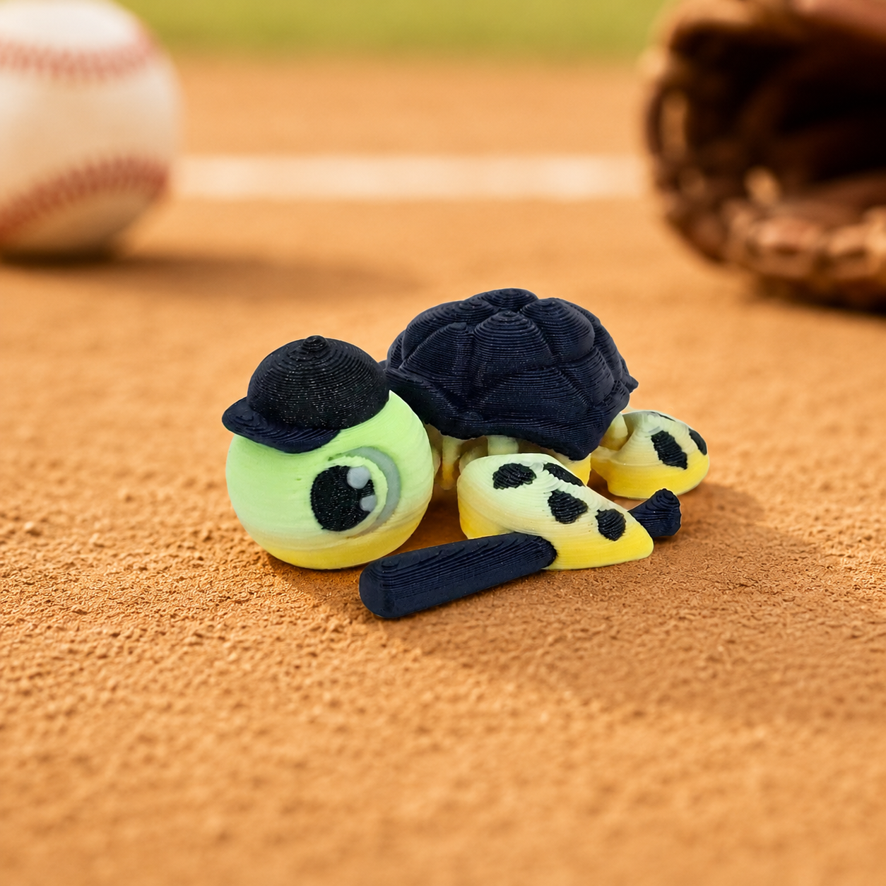 Prospect 3D - Sports Theme Mini Sea Turtle – 3D Printed – Baseball, Basketball, Soccer, Hockey - Sea Turtle Island Collection