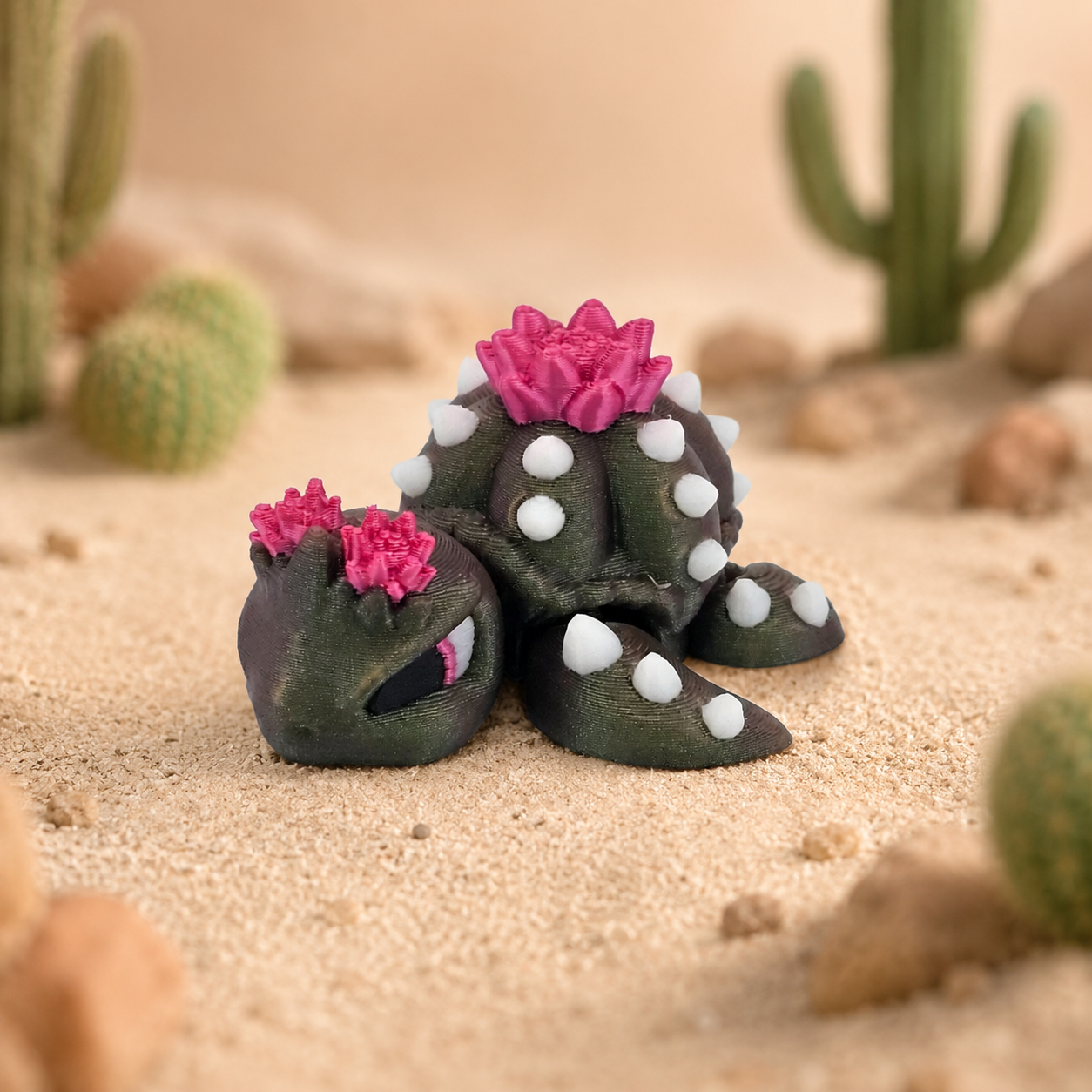 Prospect 3D - Flower Theme Mini Sea Turtle – 3D Printed Figurine (2") - Sea Turtle Island
