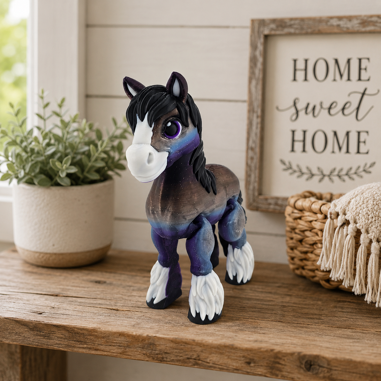 Prospect 3D - 3D Printed Large Clydesdale Horse – Detailed Decor Figurine, 6 ¾” Tall