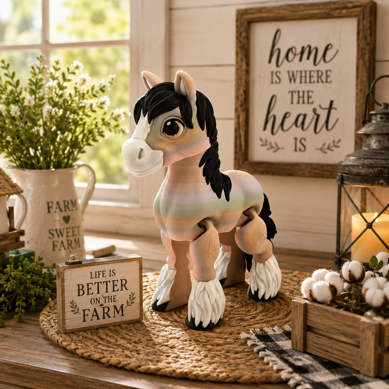 Prospect 3D - 3D Printed Large Clydesdale Horse – Detailed Decor Figurine, 6 ¾” Tall