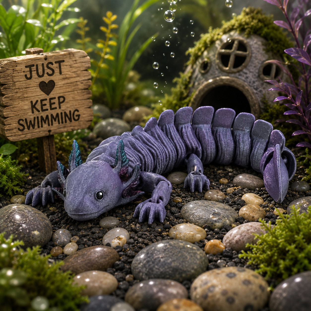 Prospect 3D - Large Articulated Axolotl Fidget Toy (13.5") - Sea Turtle Shores Collection
