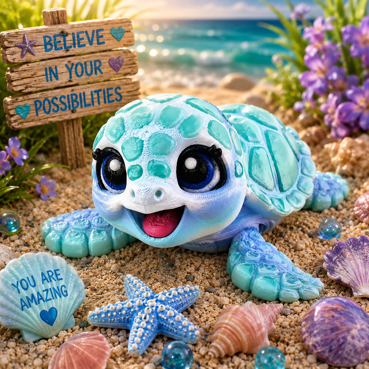 Prospect 3D - Happy Baby Sea Turtle – 3D Printed - Sea Turtle Shores Collection