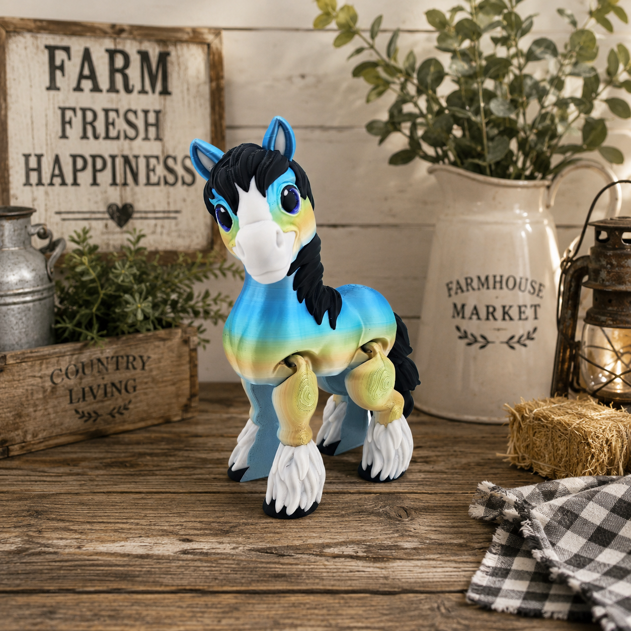 Prospect 3D - 3D Printed Large Clydesdale Horse – Detailed Decor Figurine, 6 ¾” Tall