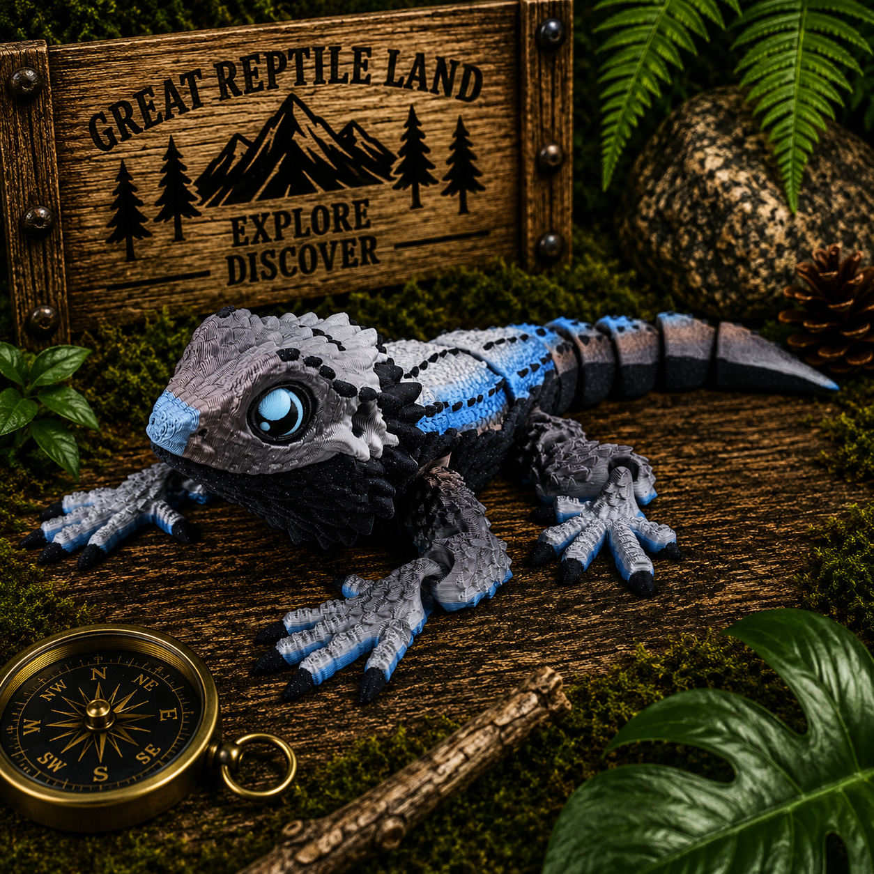 Prospect 3D - 3D Printed Bearded Dragon – Realistic 8" x 11" Articulated Model