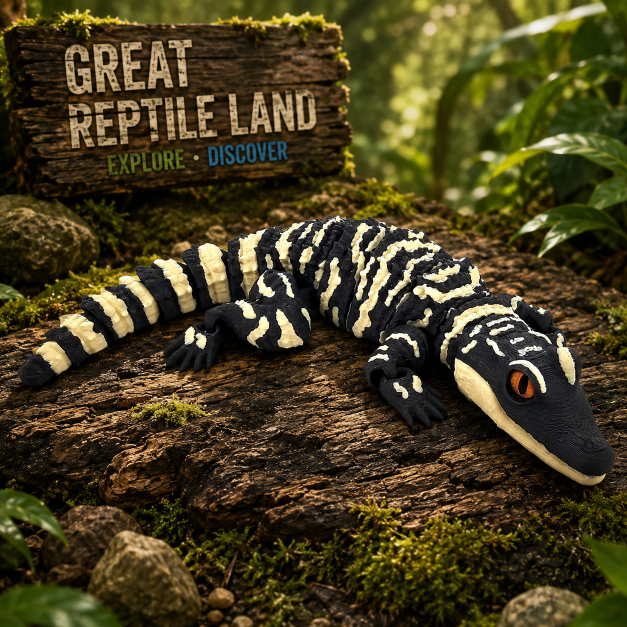 Prospect 3D - 3D Printed Alligator Figurine – 9.5" Long - Great Reptile Land