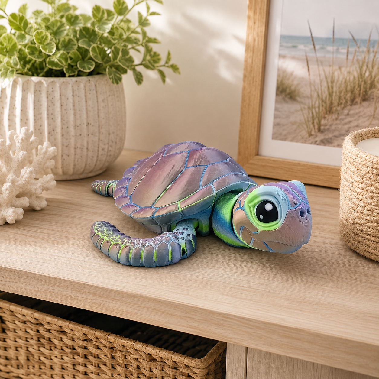 Prospect 3D -3D Printed Jumbo Sea Turtle – Coastal Ocean Decor | 9.5" x 10.5"