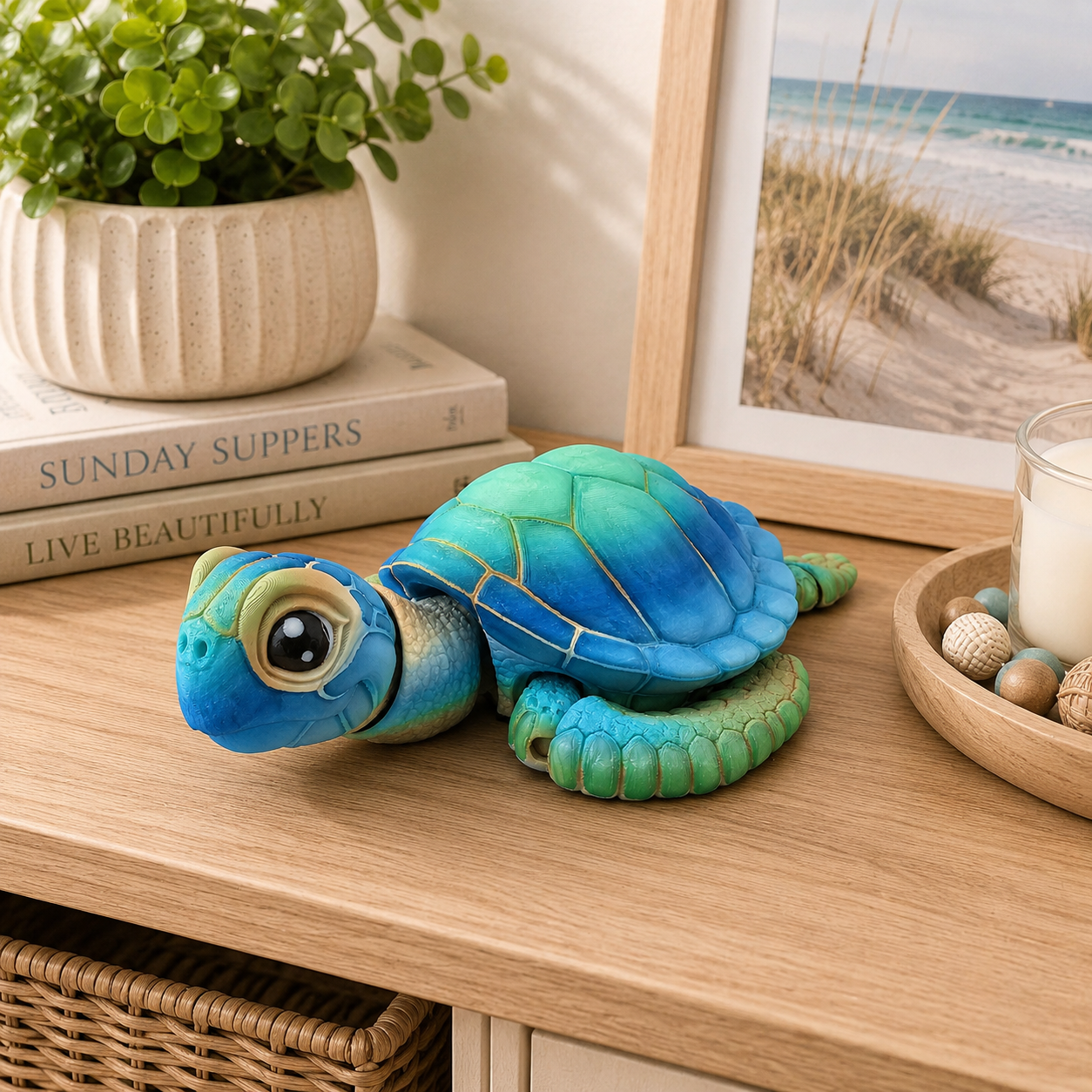 Prospect 3D -3D Printed Jumbo Sea Turtle – Coastal Ocean Decor | 9.5" x 10.5"
