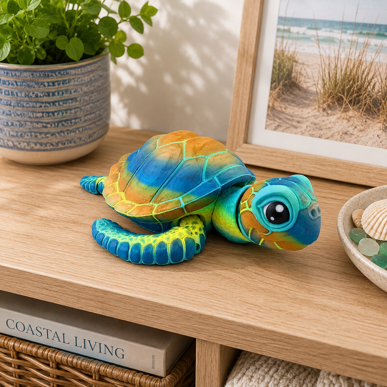 Prospect 3D -3D Printed Jumbo Sea Turtle – Coastal Ocean Decor | 9.5" x 10.5"