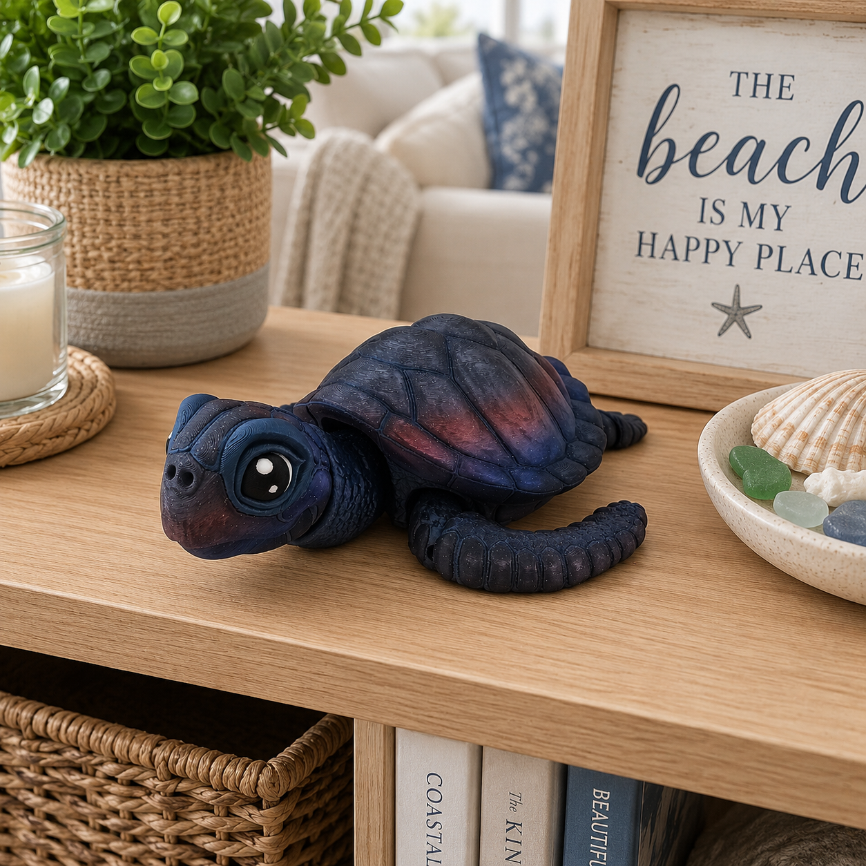Prospect 3D -3D Printed Jumbo Sea Turtle – Coastal Ocean Decor | 9.5" x 10.5"