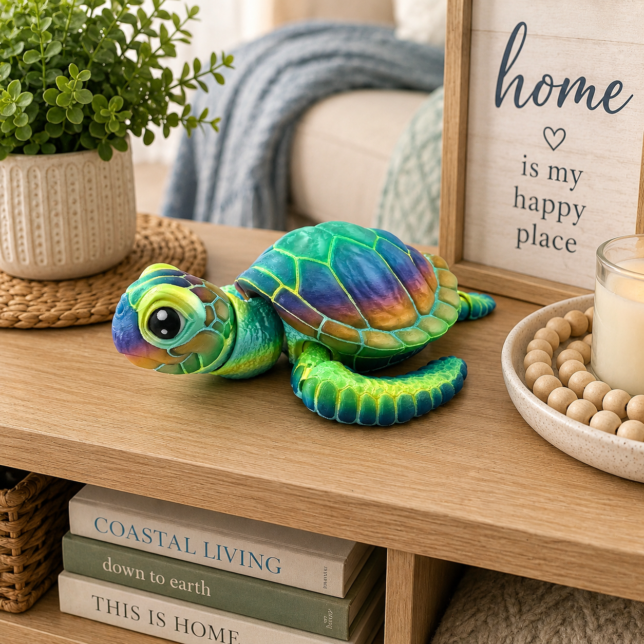 Prospect 3D -3D Printed Jumbo Sea Turtle – Coastal Ocean Decor | 9.5" x 10.5"