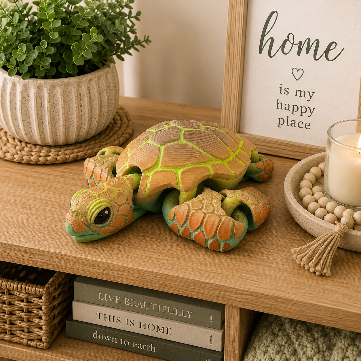 Prospect 3D -3D Printed Jumbo Sea Turtle – Coastal Ocean Decor | 9.5" x 10.5"