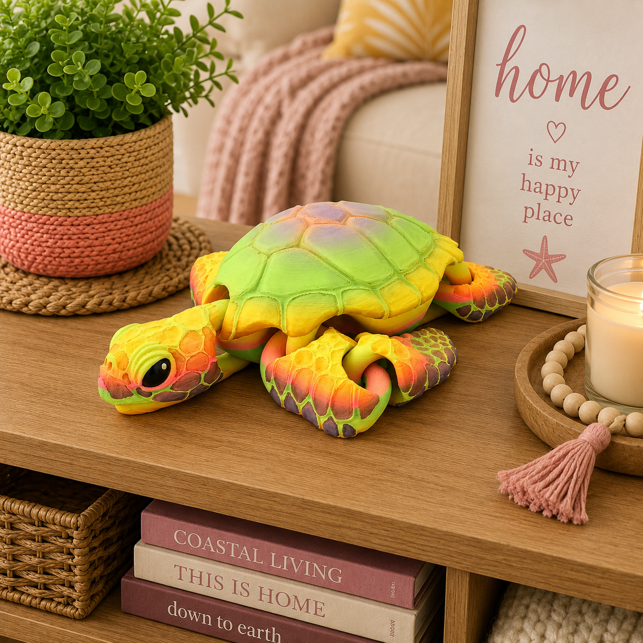 Prospect 3D -3D Printed Jumbo Sea Turtle – Coastal Ocean Decor | 9.5" x 10.5"