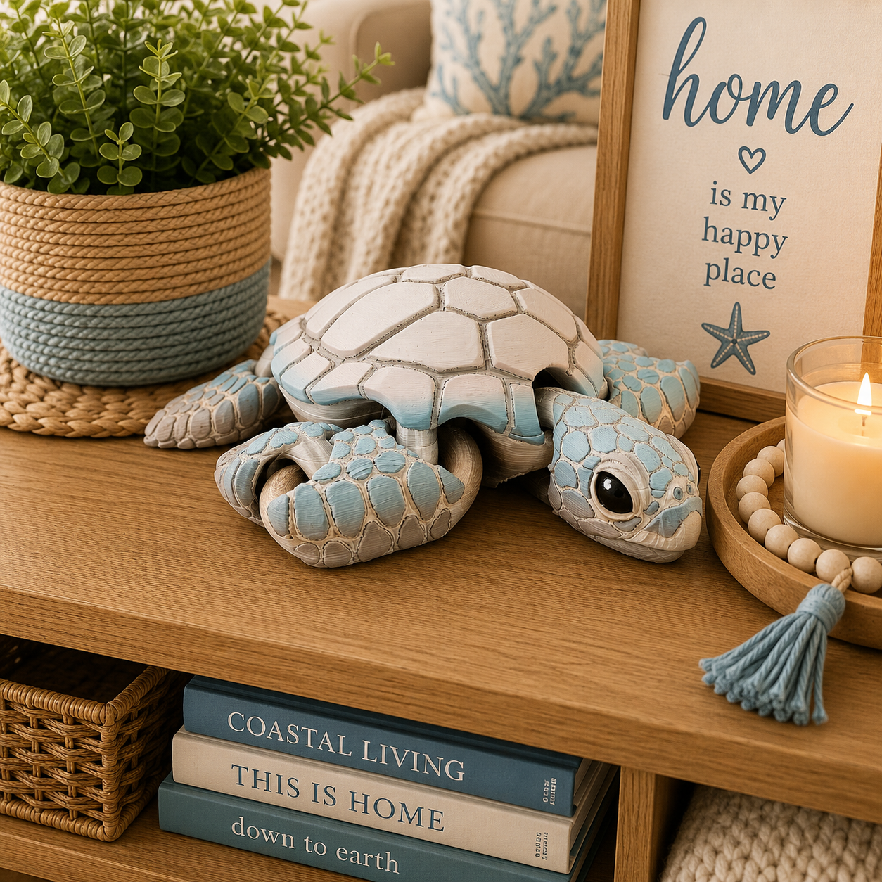 Prospect 3D -3D Printed Jumbo Sea Turtle – Coastal Ocean Decor | 9.5" x 10.5"