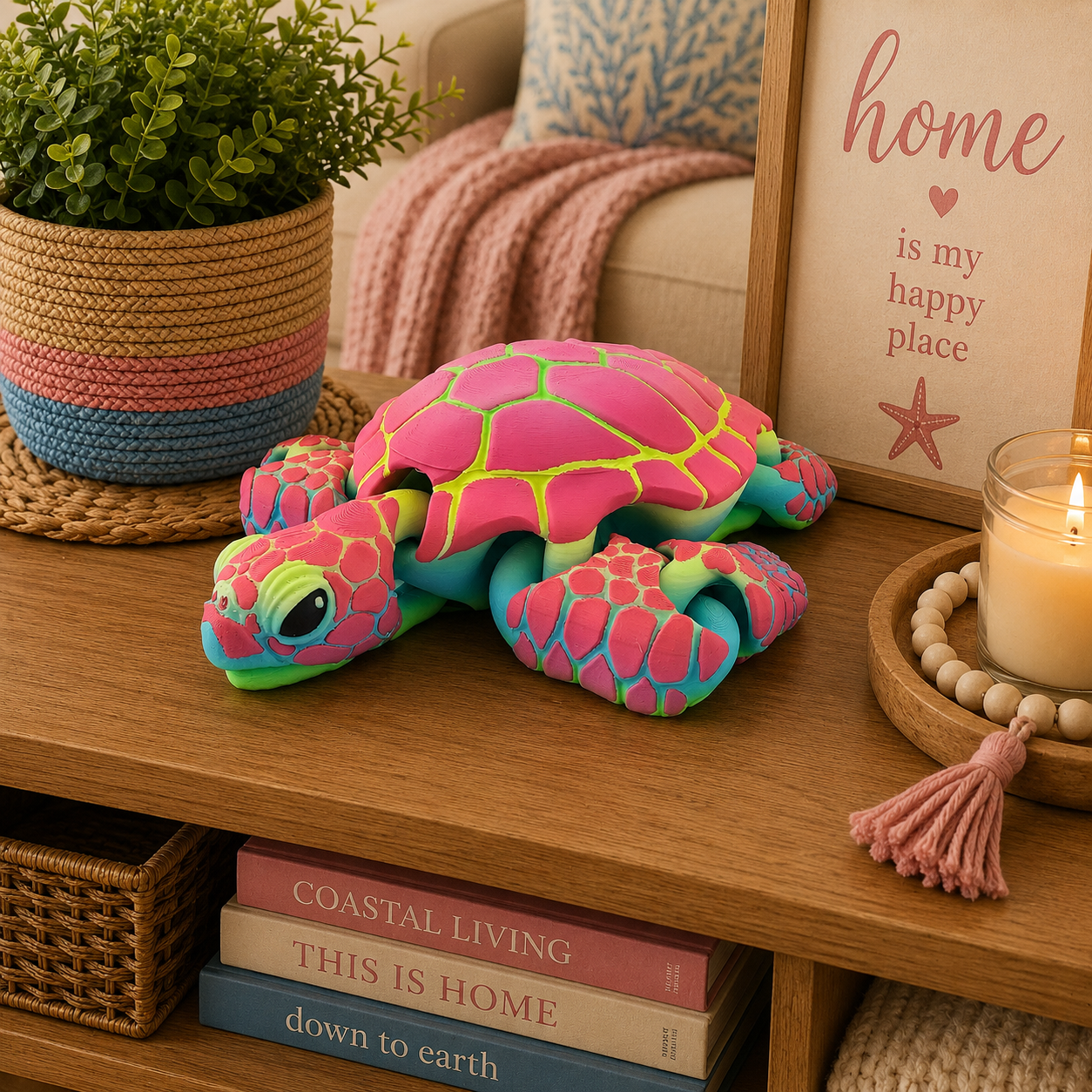 Prospect 3D -3D Printed Jumbo Sea Turtle – Coastal Ocean Decor | 9.5" x 10.5"