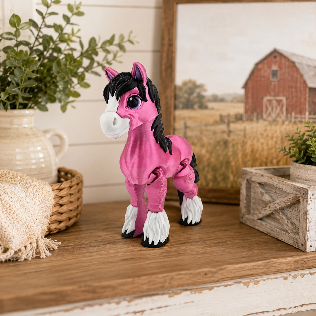 Prospect 3D - 3D Printed Large Clydesdale Horse – Detailed Decor Figurine, 6 ¾” Tall