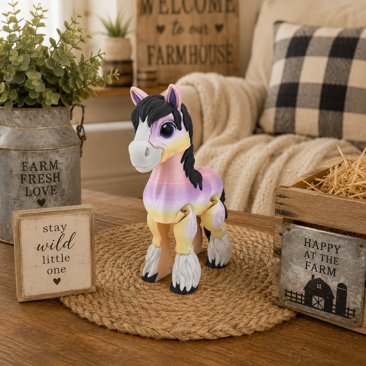 Prospect 3D - 3D Printed Large Clydesdale Horse – Detailed Decor Figurine, 6 ¾” Tall