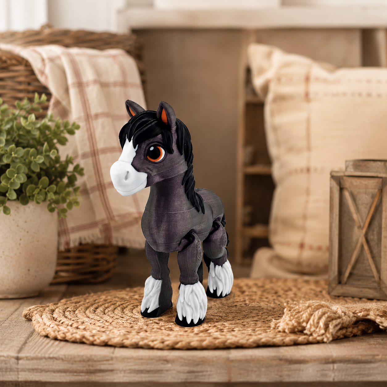 Prospect 3D - 3D Printed Large Clydesdale Horse – Detailed Decor Figurine, 6 ¾” Tall