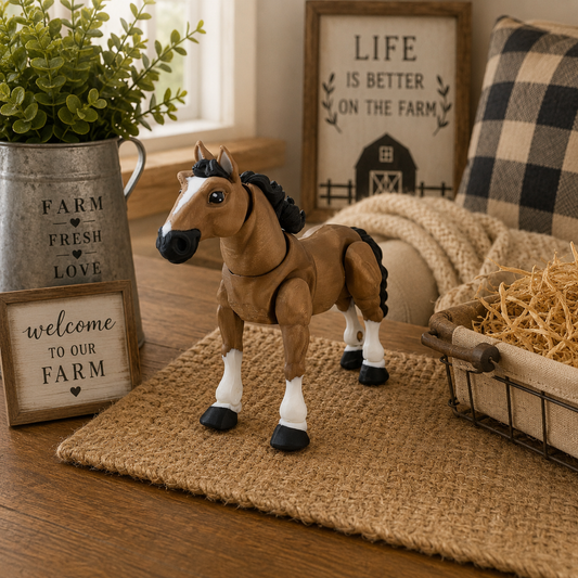 Prospect 3D -  Large Painted 3D Printed Horse – 6" Tall x 7" Long –  Collectible Figurine