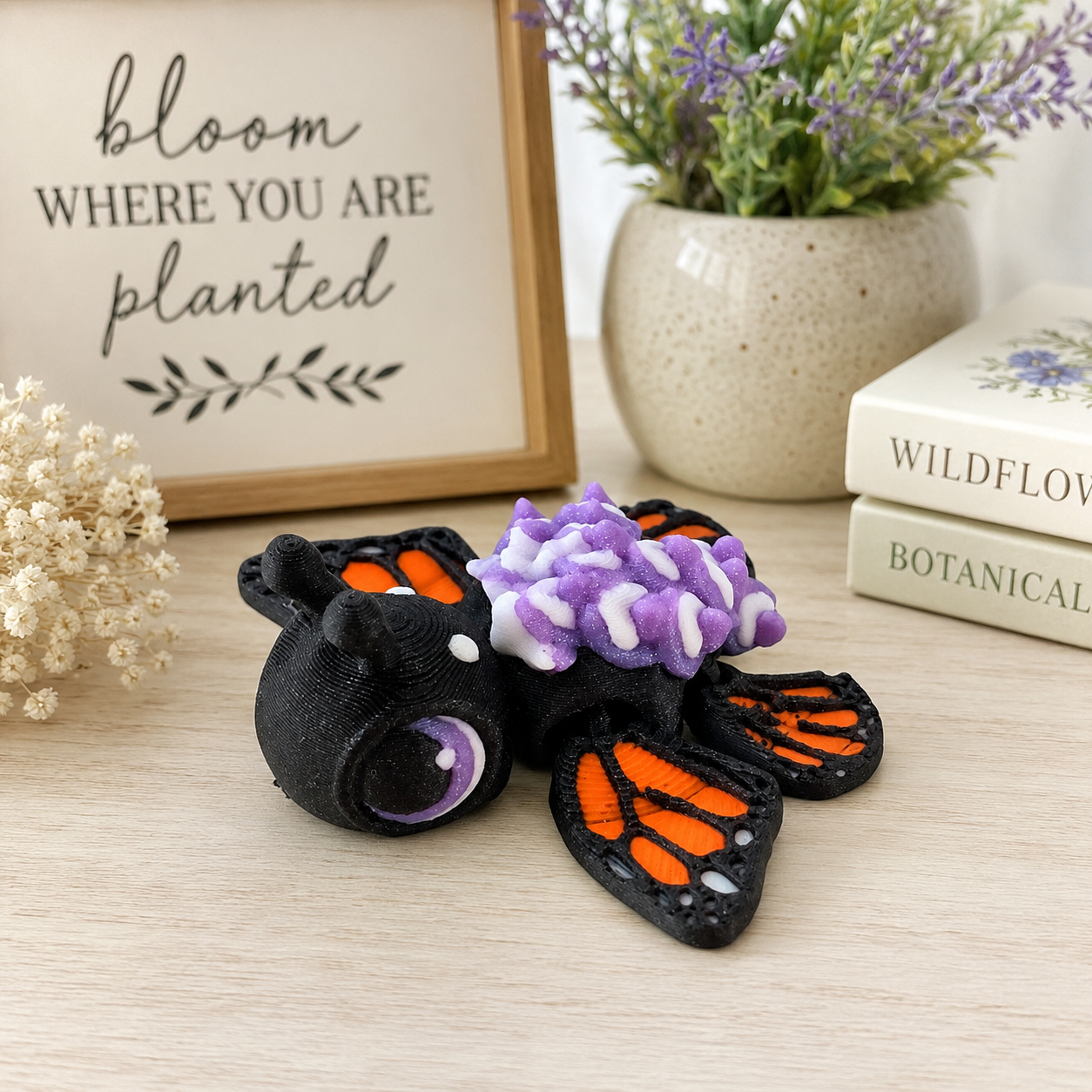 Prospect 3D - Flower Theme Mini Sea Turtle – 3D Printed Figurine (2") - Sea Turtle Island