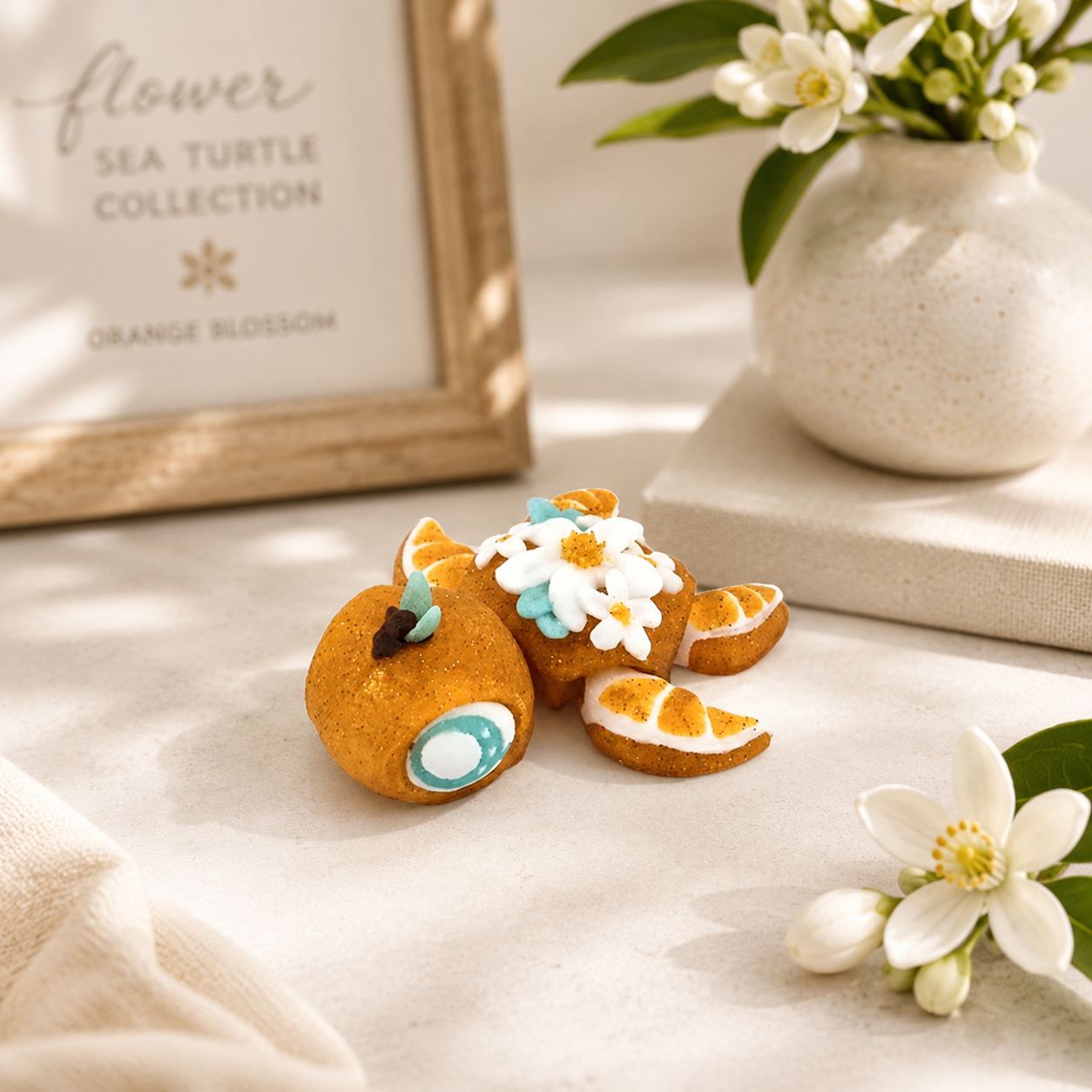 Prospect 3D - Flower Theme Mini Sea Turtle – 3D Printed Figurine (2") - Sea Turtle Island