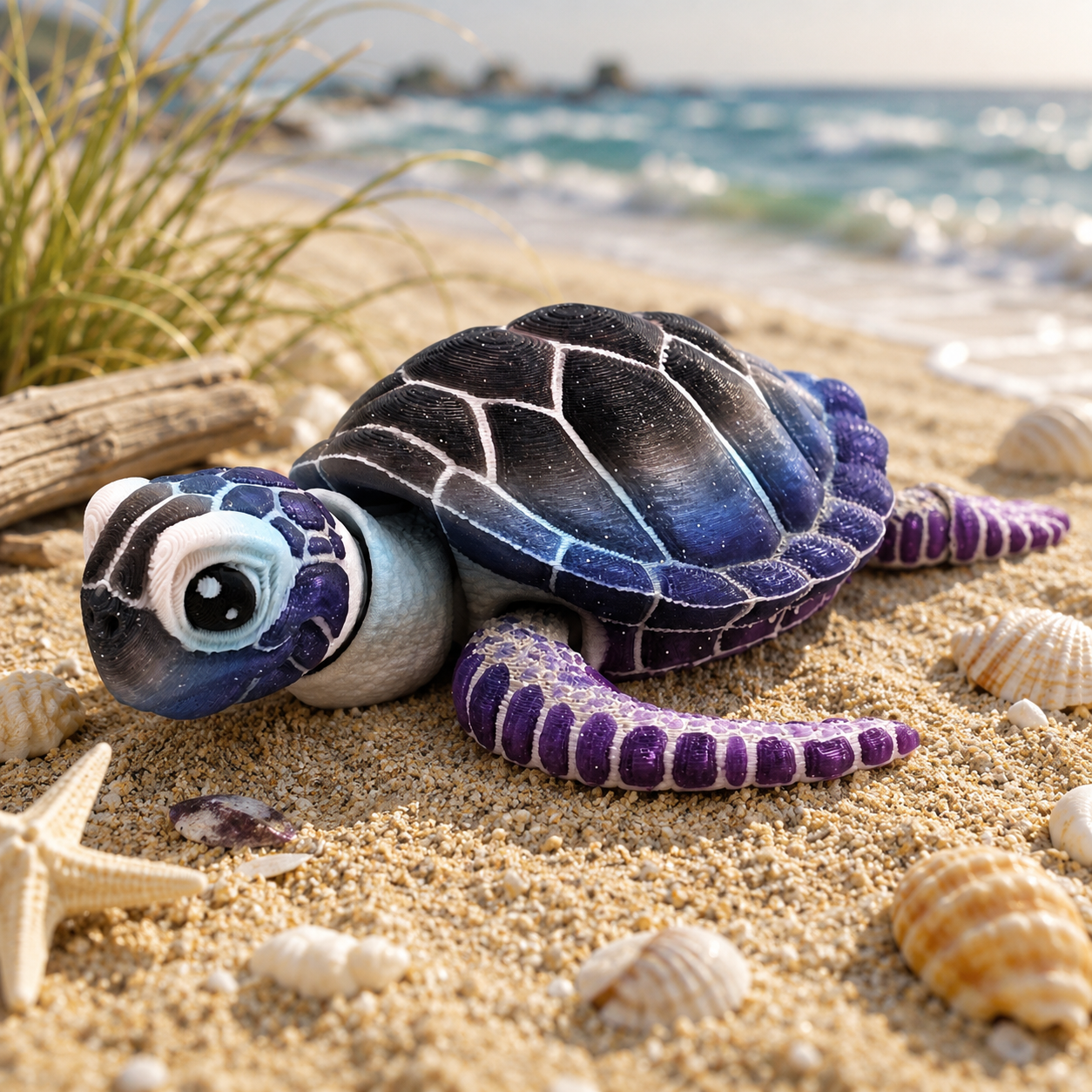 Prospect 3D - Baby Sea Turtle Articulated Figure - 3D Printed - Sea Turtle Shores Collection - 5x4.75x1.5 Dimensions