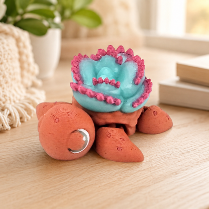 Prospect 3D - Flower Theme Mini Sea Turtle – 3D Printed Figurine (2") - Sea Turtle Island