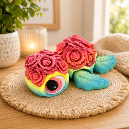 Prospect 3D - Flower Theme Mini Sea Turtle – 3D Printed Figurine (2") - Sea Turtle Island