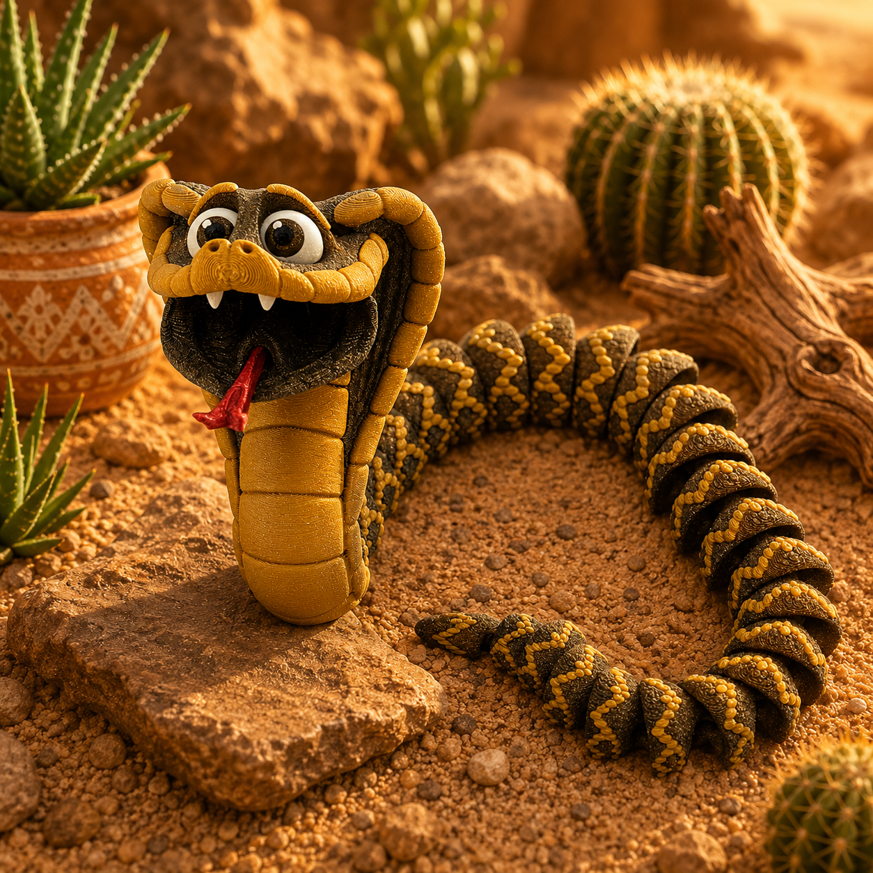 Prospect 3D - 3D Printed Realistic Snakes – 24"–30" Poseable Reptile Models (King Cobra, Copperhead, Horned Viper, Gaboon Viper &amp; More)