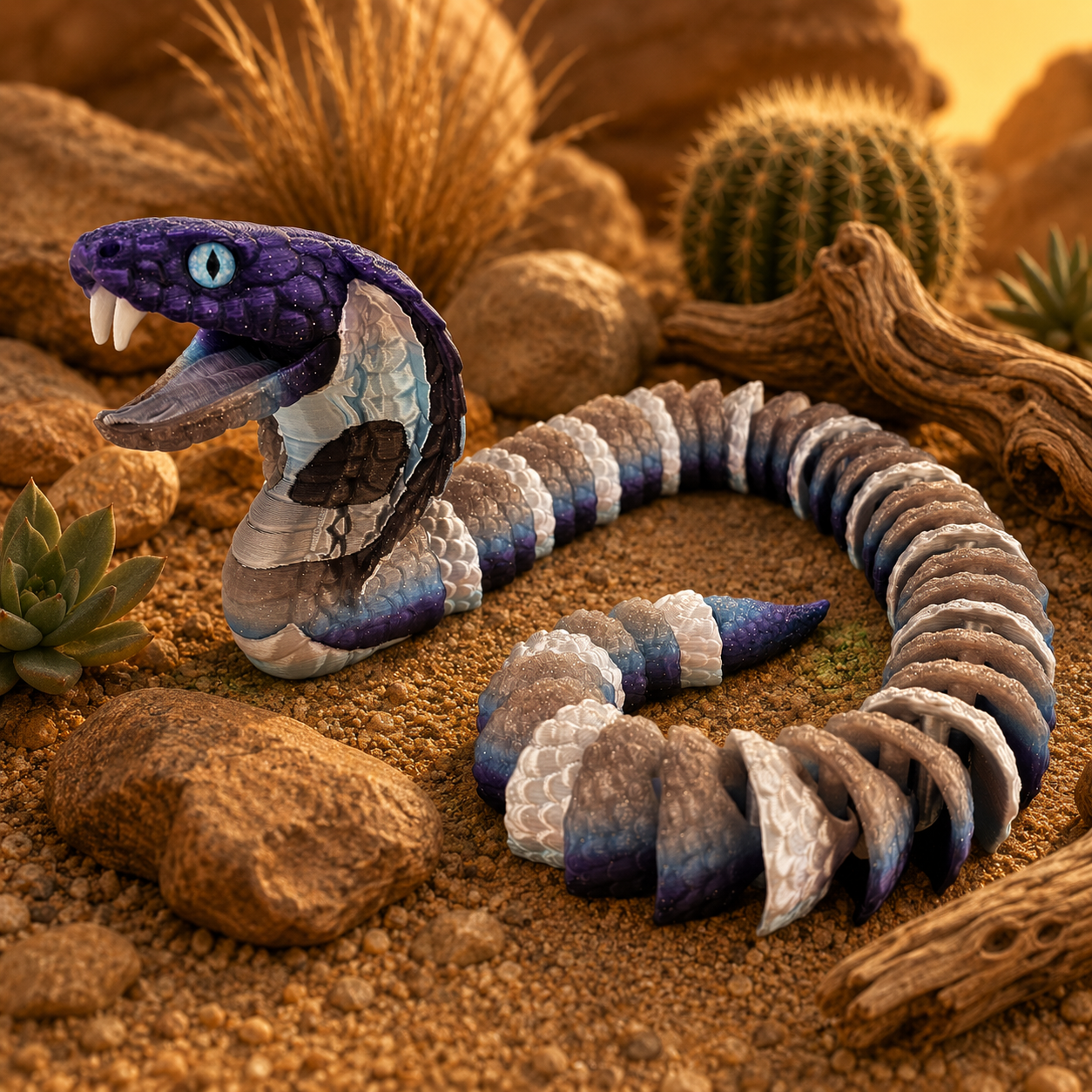Prospect 3D - 3D Printed Realistic Snakes – 24"–30" Poseable Reptile Models (King Cobra, Copperhead, Horned Viper, Gaboon Viper &amp; More)