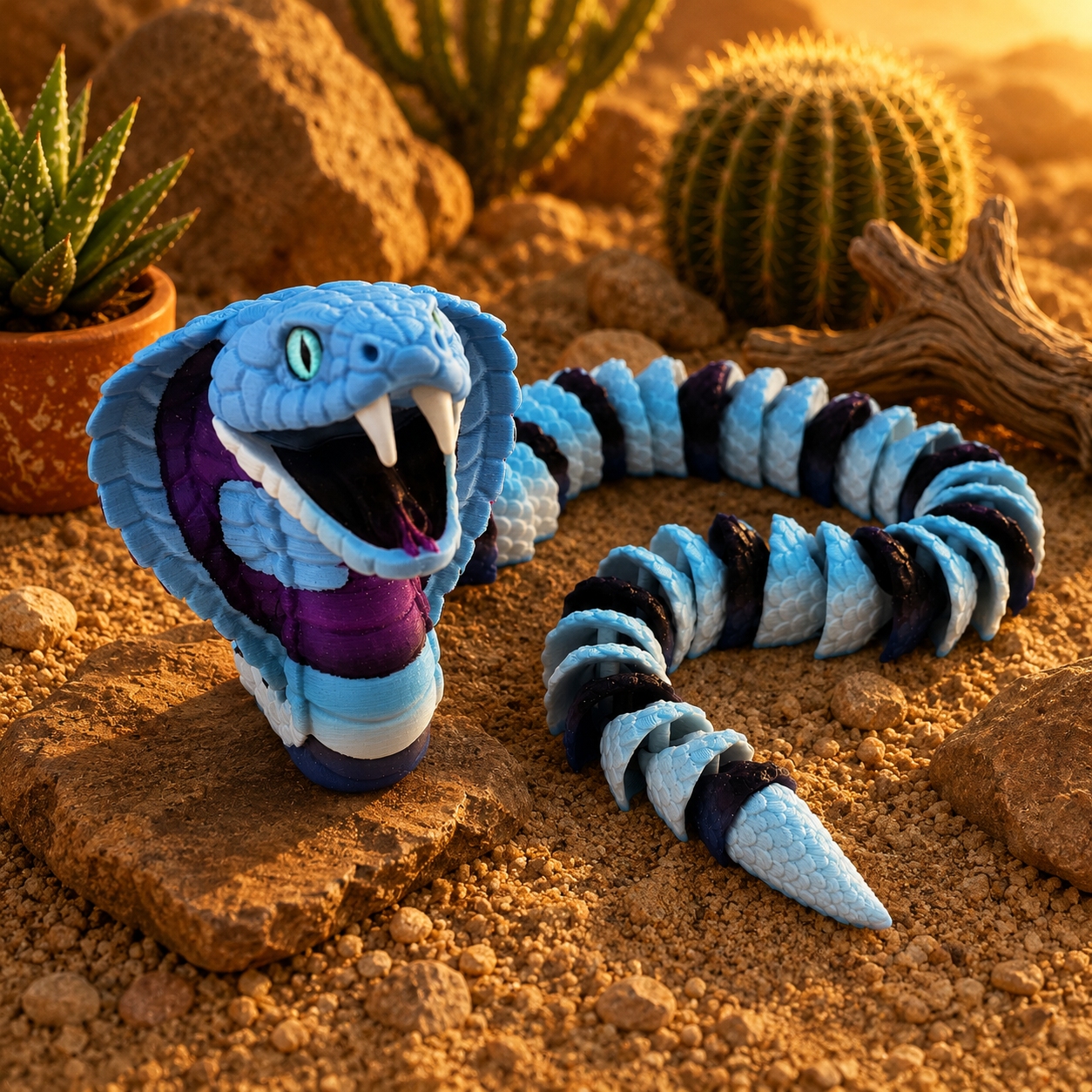 Prospect 3D - 3D Printed Realistic Snakes – 24"–30" Poseable Reptile Models (King Cobra, Copperhead, Horned Viper, Gaboon Viper &amp; More)