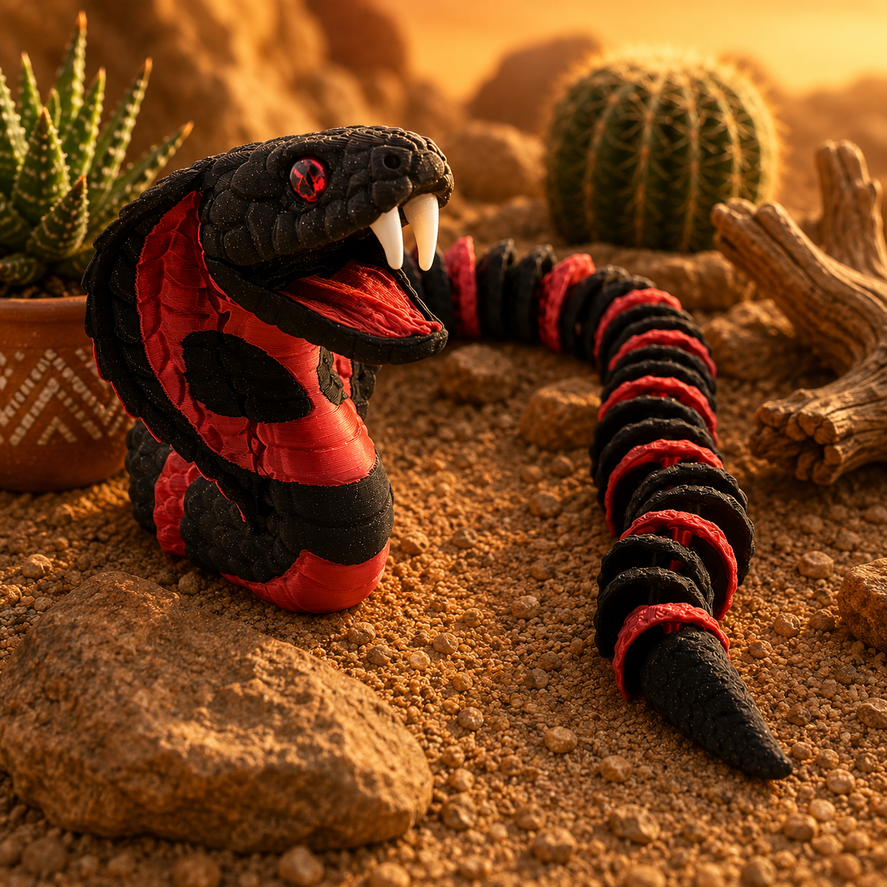 Prospect 3D - 3D Printed Realistic Snakes – 24"–30" Poseable Reptile Models (King Cobra, Copperhead, Horned Viper, Gaboon Viper &amp; More)