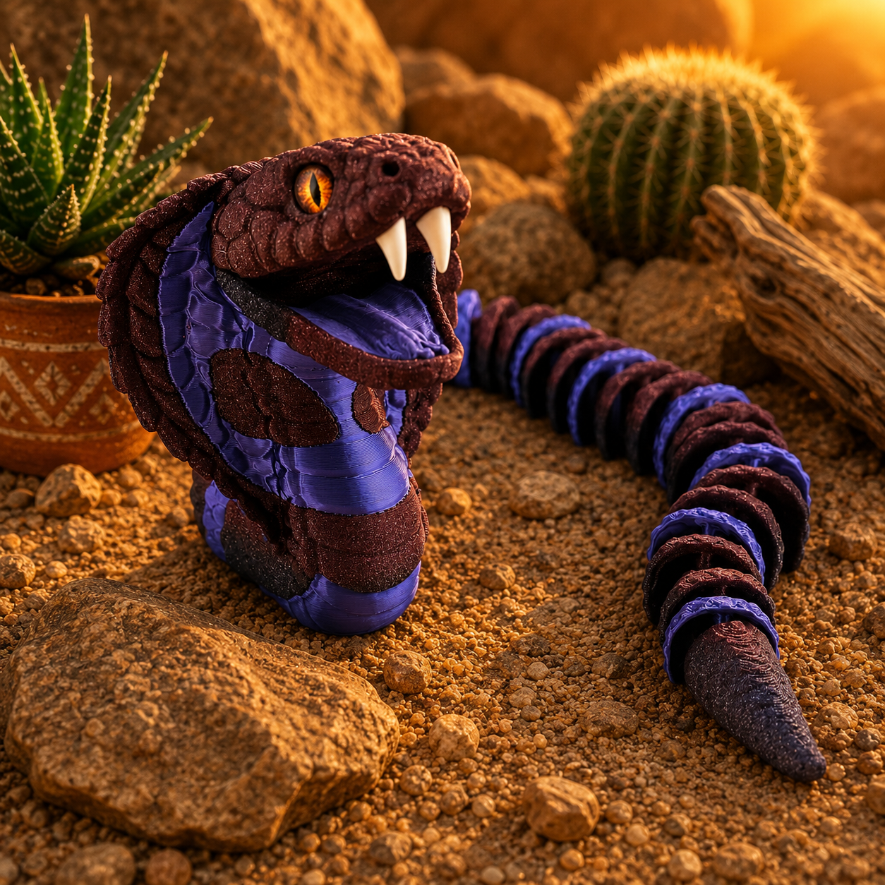 Prospect 3D - 3D Printed Realistic Snakes – 24"–30" Poseable Reptile Models (King Cobra, Copperhead, Horned Viper, Gaboon Viper &amp; More)