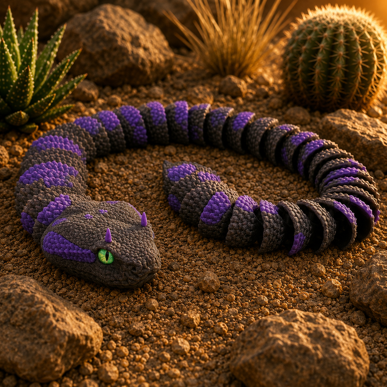 Prospect 3D - 3D Printed Realistic Snakes – 24"–30" Poseable Reptile Models (King Cobra, Copperhead, Horned Viper, Gaboon Viper &amp; More)