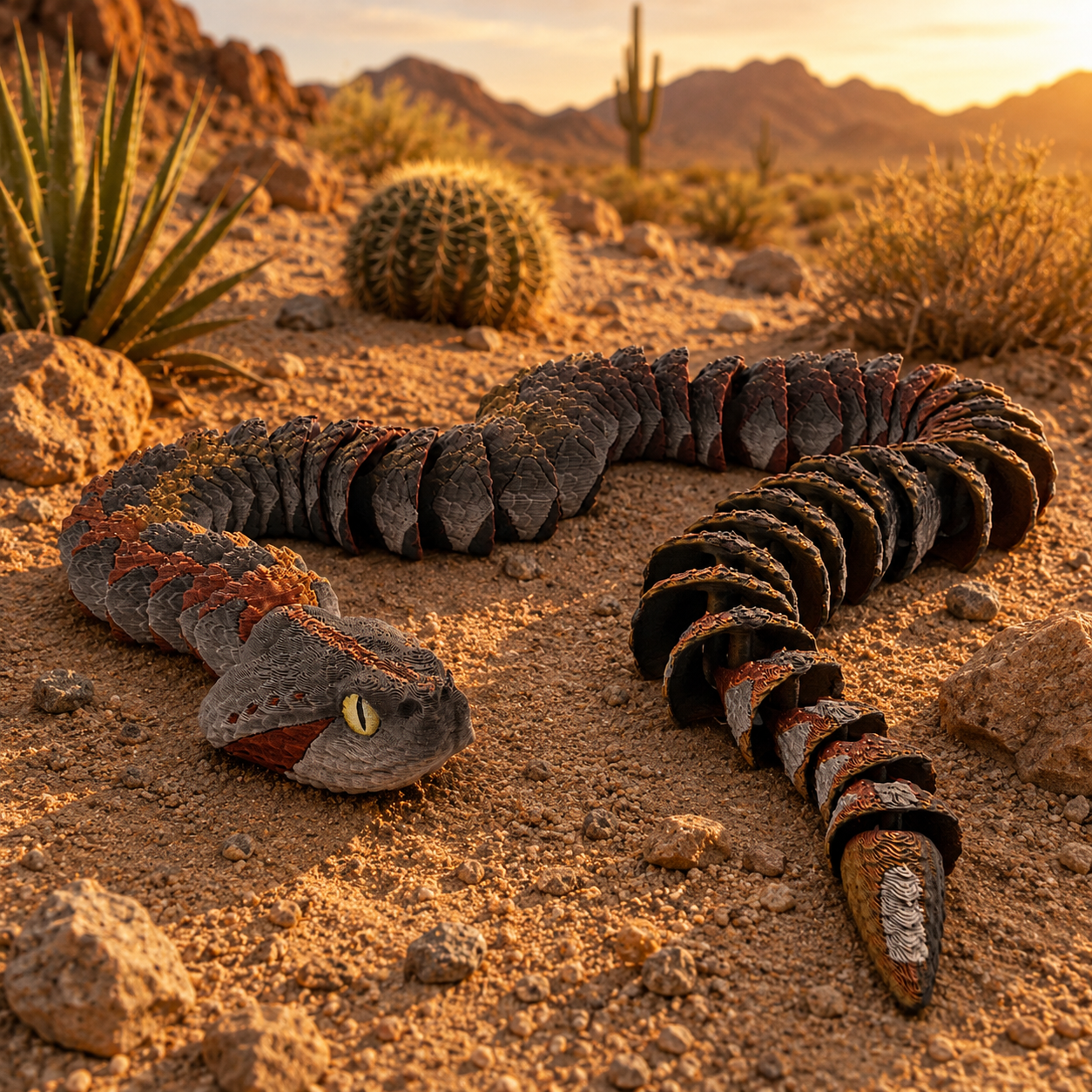 Prospect 3D - 3D Printed Realistic Snakes – 24"–30" Poseable Reptile Models (King Cobra, Copperhead, Horned Viper, Gaboon Viper &amp; More)