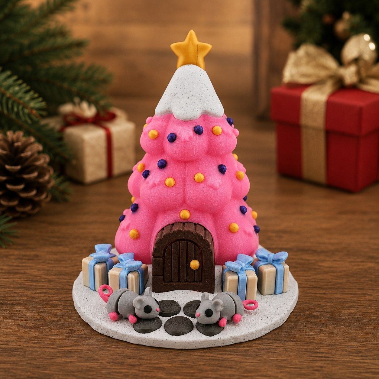 Prospect 3D - Fairy House Corner - Christmas - 3D Printed Tea Light Fairy Houses – Seasonal Miniature Home Décor (3–5")