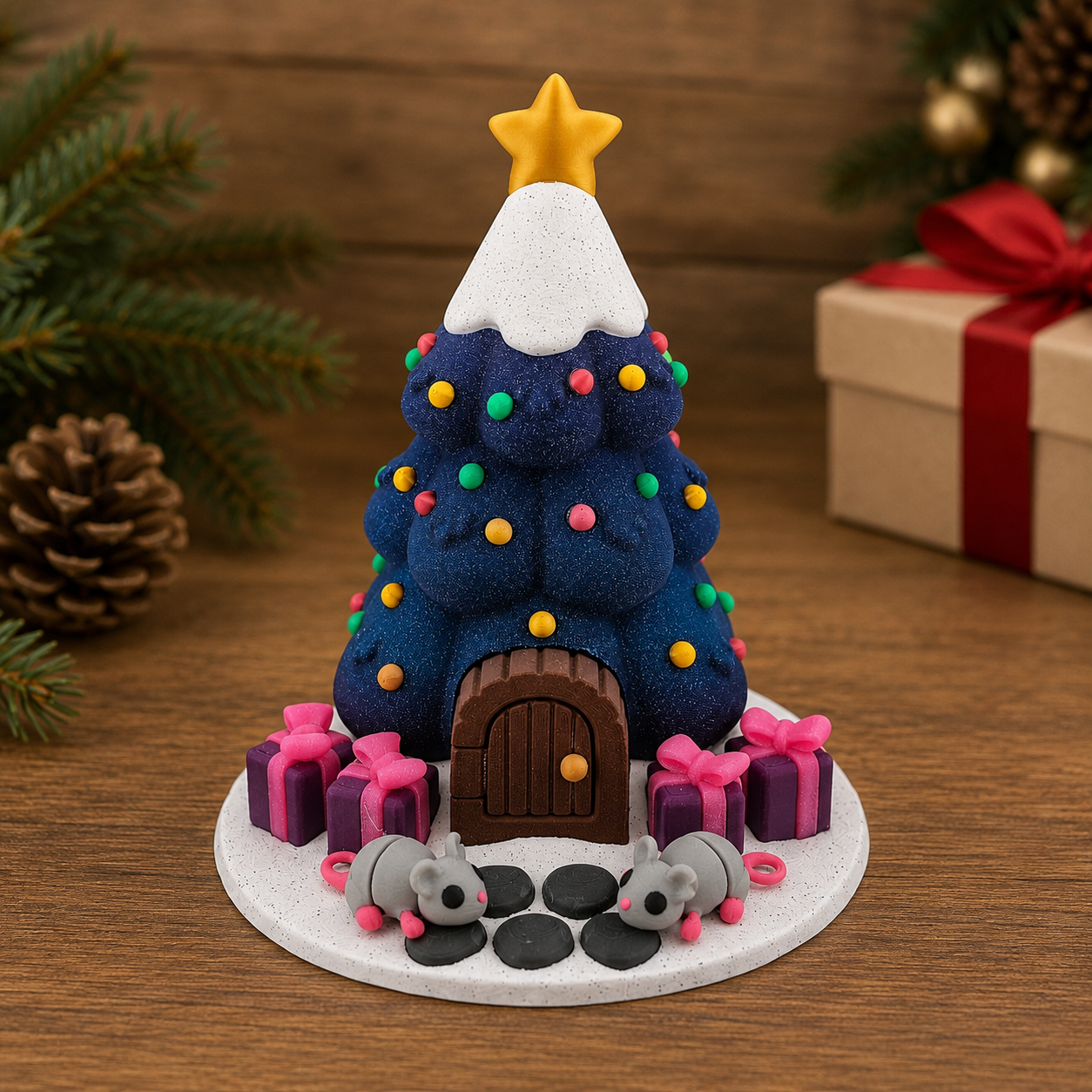 Prospect 3D - Fairy House Corner - Christmas - 3D Printed Tea Light Fairy Houses – Seasonal Miniature Home Décor (3–5")