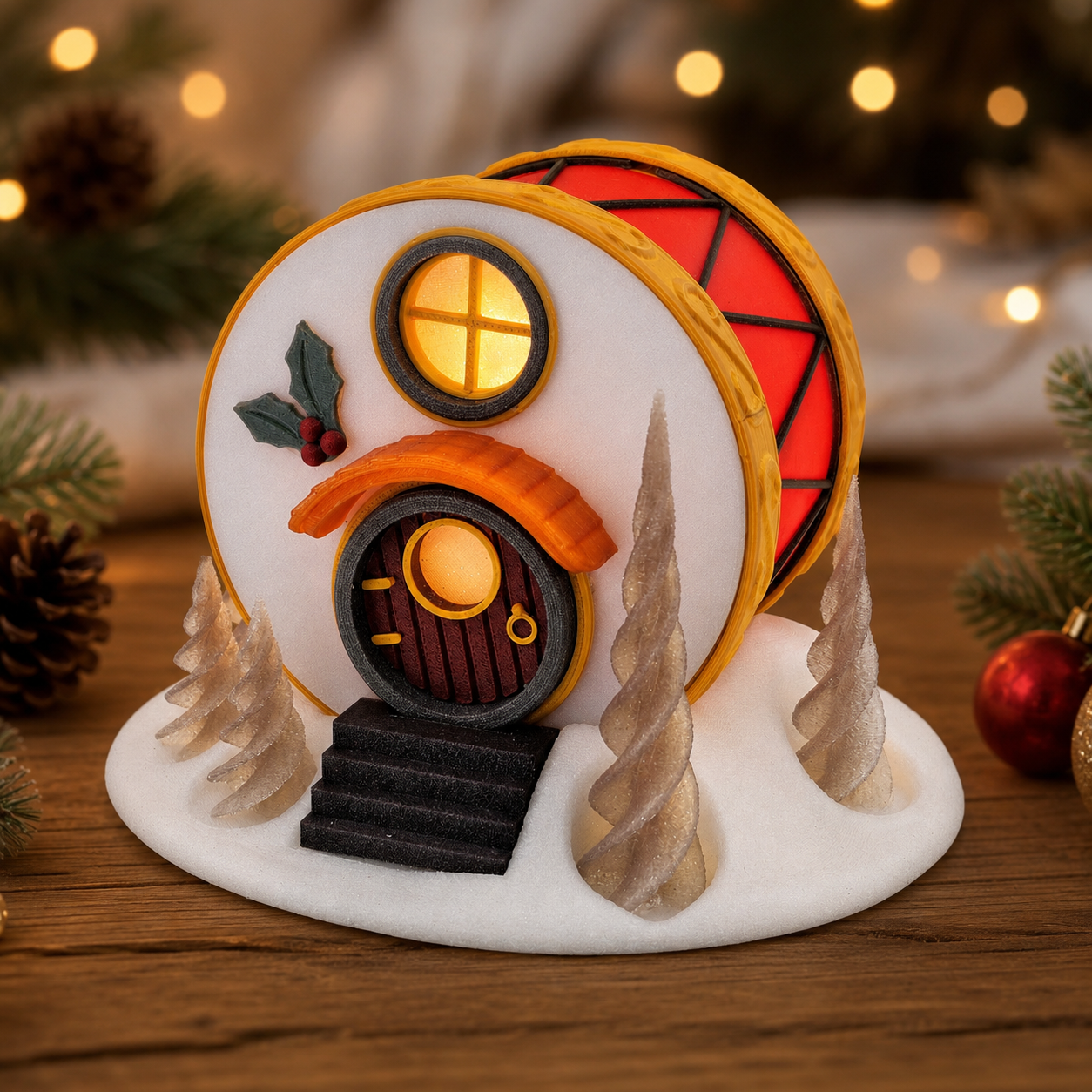 Prospect 3D - Fairy House Corner - Christmas - 3D Printed Tea Light Fairy Houses – Seasonal Miniature Home Décor (3–5")