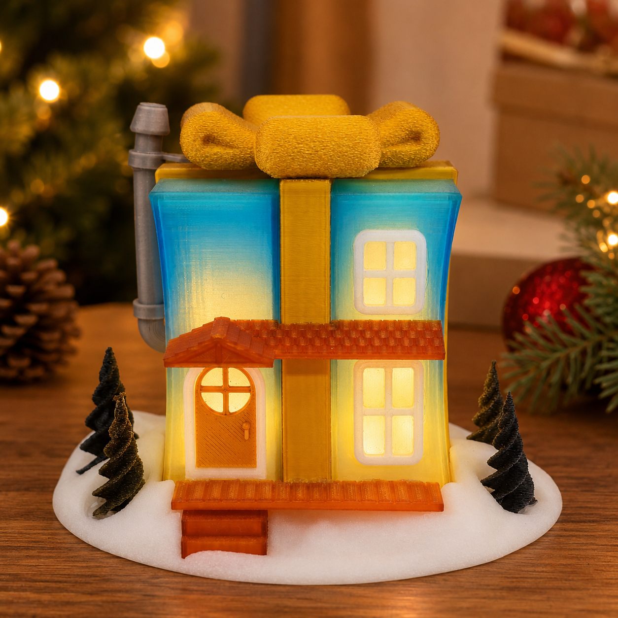 Prospect 3D - Fairy House Corner - Christmas - 3D Printed Tea Light Fairy Houses – Seasonal Miniature Home Décor (3–5")