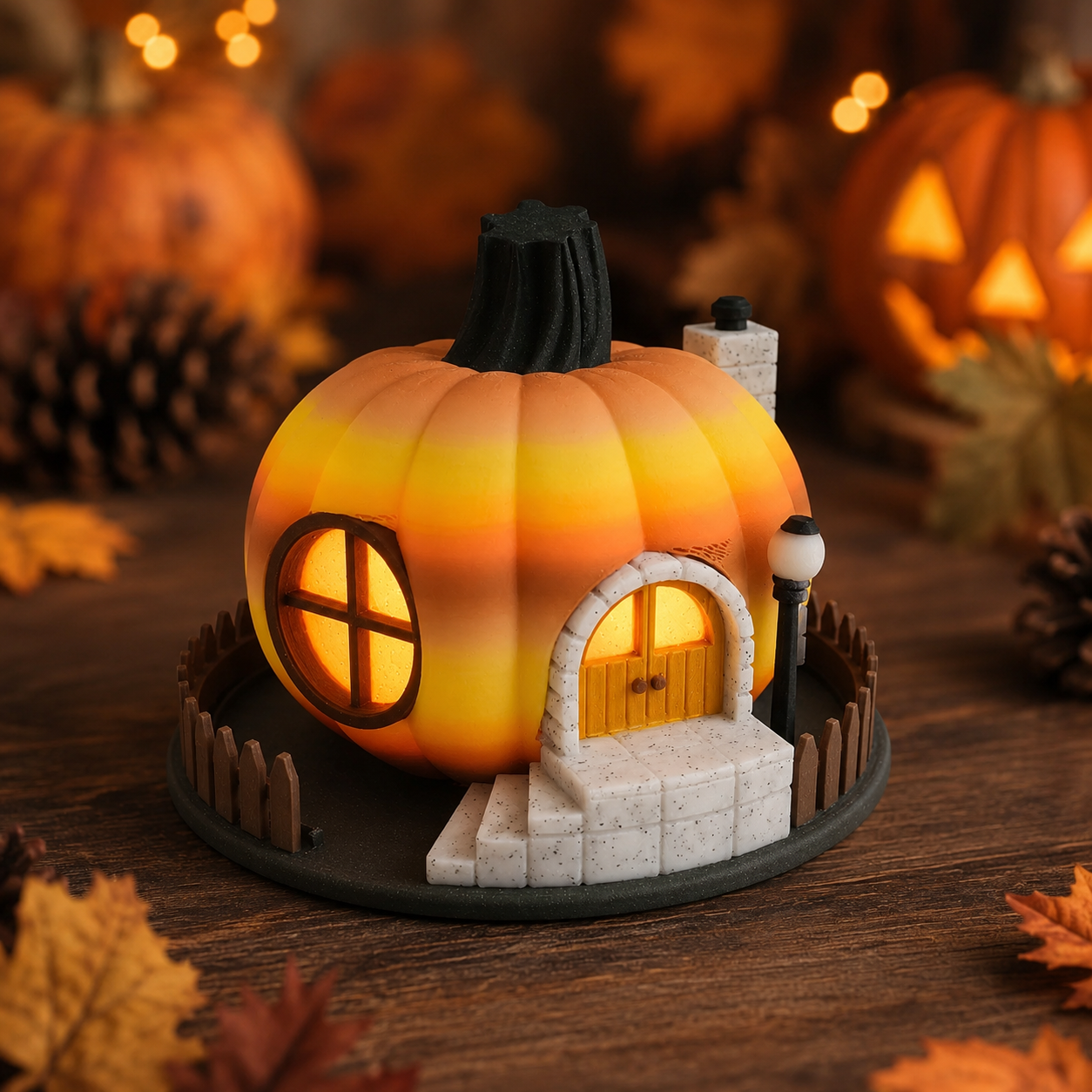 Prospect 3D - Fairy House Corner - Halloween - 3D Printed Tea Light Fairy Houses – Seasonal Miniature Home Décor (3–5")