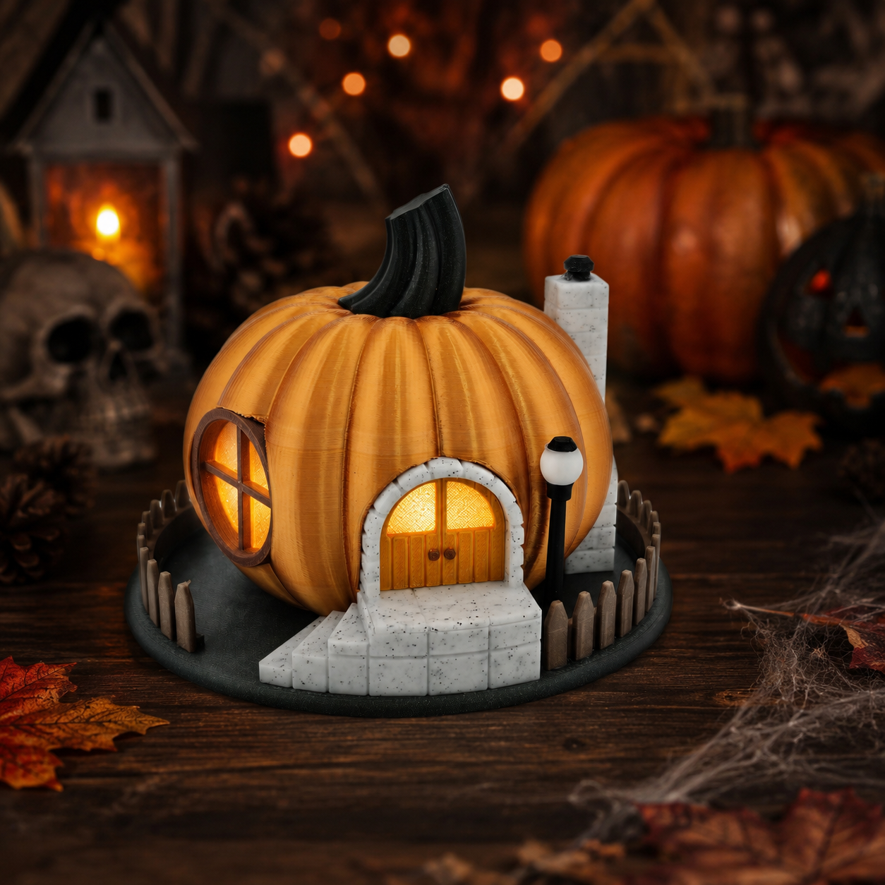 Prospect 3D - Fairy House Corner - Halloween - 3D Printed Tea Light Fairy Houses – Seasonal Miniature Home Décor (3–5")