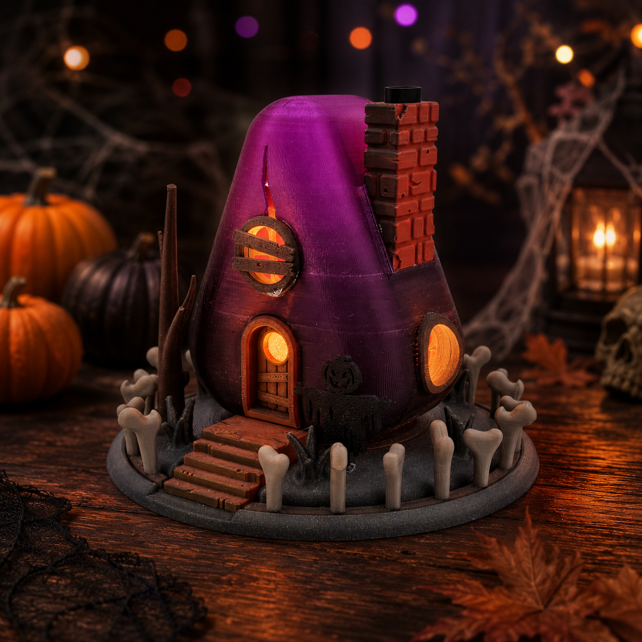 Prospect 3D - Fairy House Corner - Halloween - 3D Printed Tea Light Fairy Houses – Seasonal Miniature Home Décor (3–5")