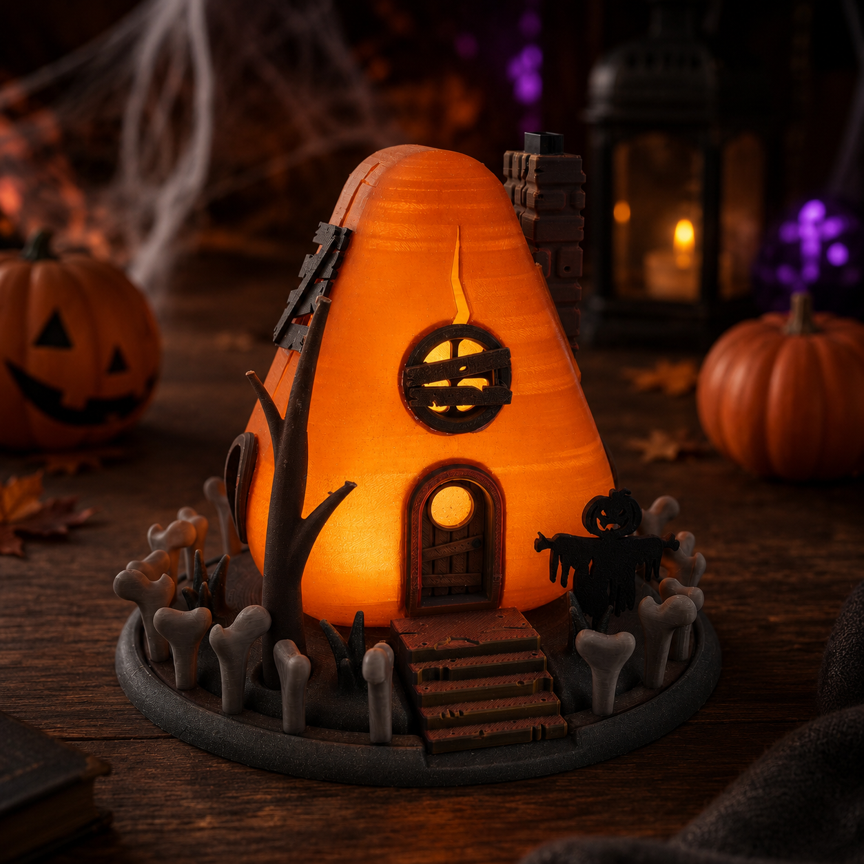 Prospect 3D - Fairy House Corner - Halloween - 3D Printed Tea Light Fairy Houses – Seasonal Miniature Home Décor (3–5")