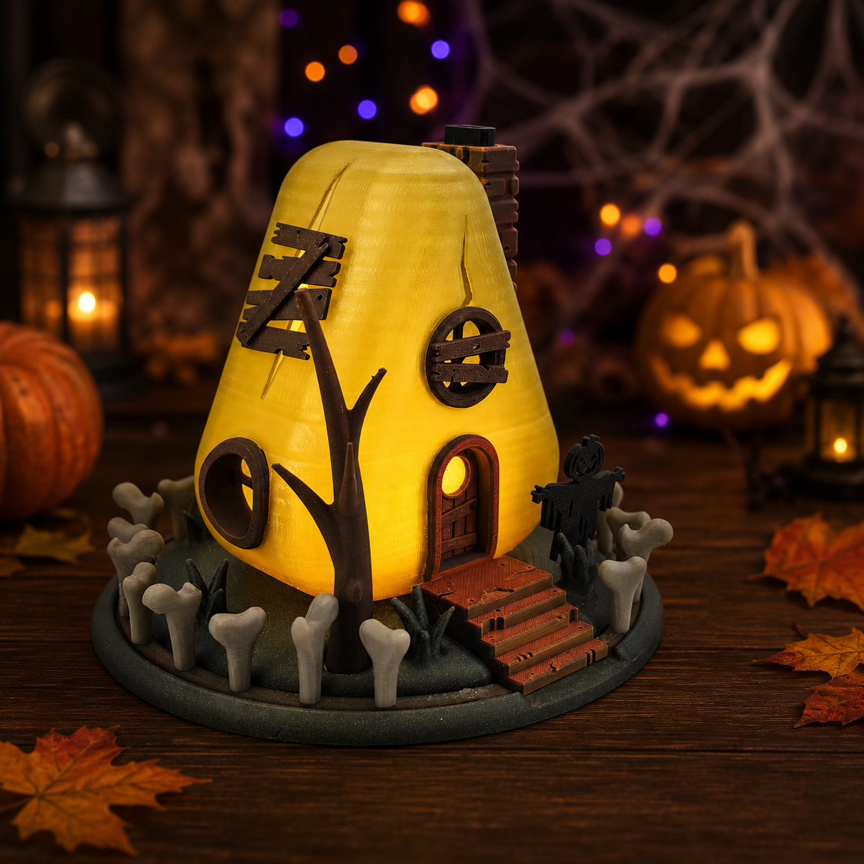 Prospect 3D - Fairy House Corner - Halloween - 3D Printed Tea Light Fairy Houses – Seasonal Miniature Home Décor (3–5")