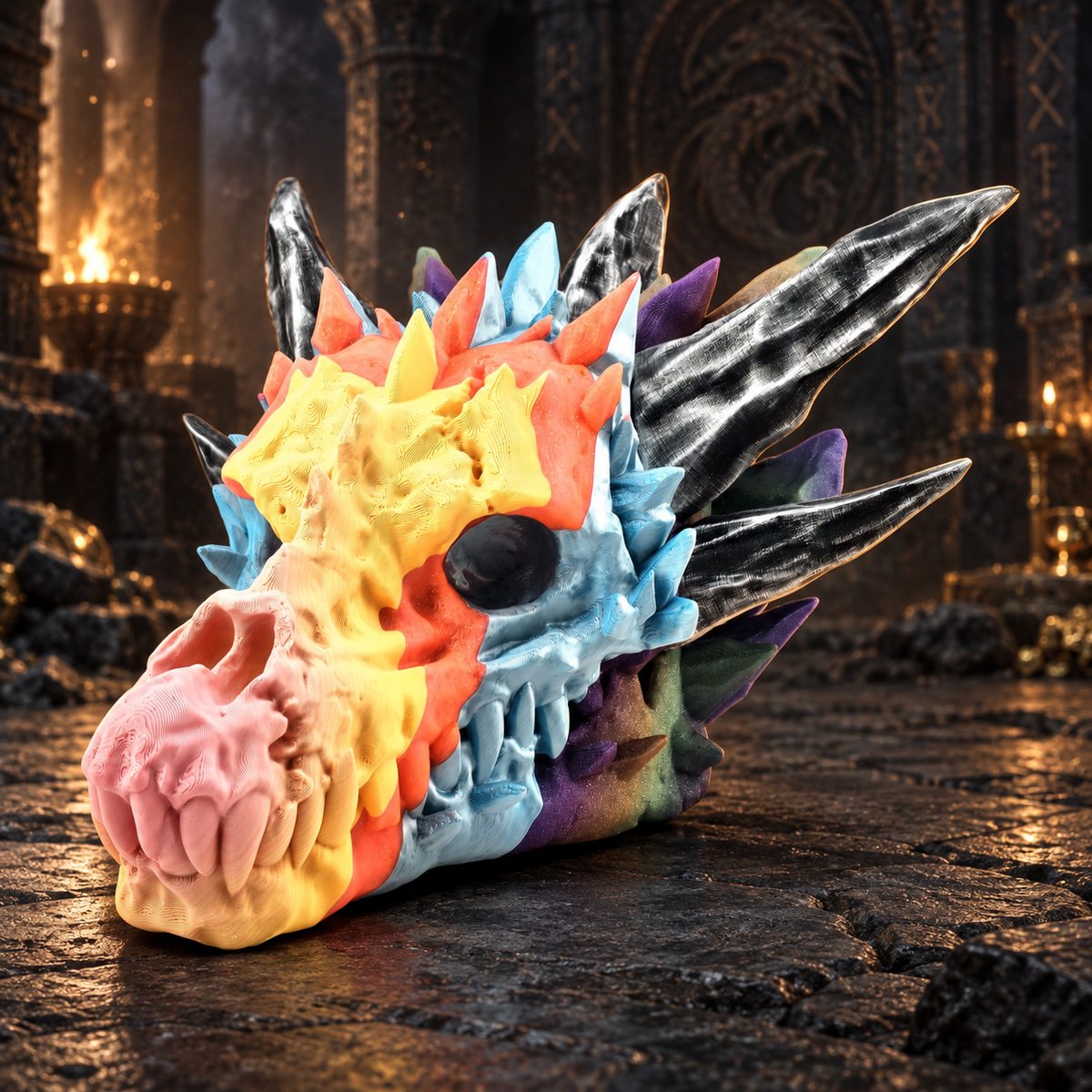 Prospect 3D - The Dragons Lair - The Grand Hall Of Dragon Skulls - Diamond Skull - Decoration