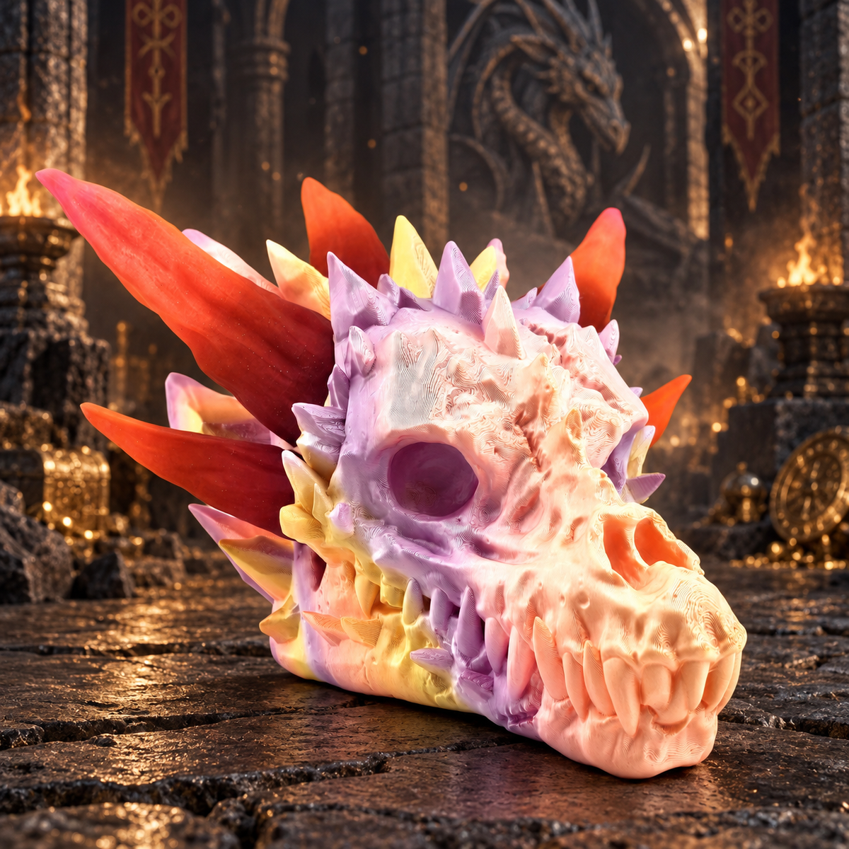 Prospect 3D - The Dragons Lair - The Grand Hall Of Dragon Skulls - Diamond Skull - Decoration